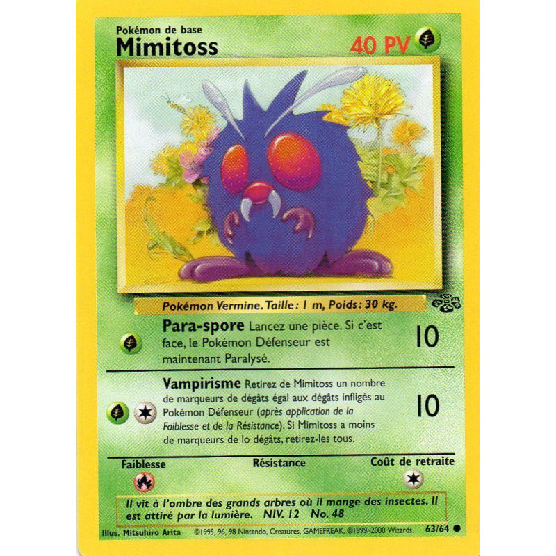Carte Pokémon Mimitoss 63/64 Commune Jungle (JCC)