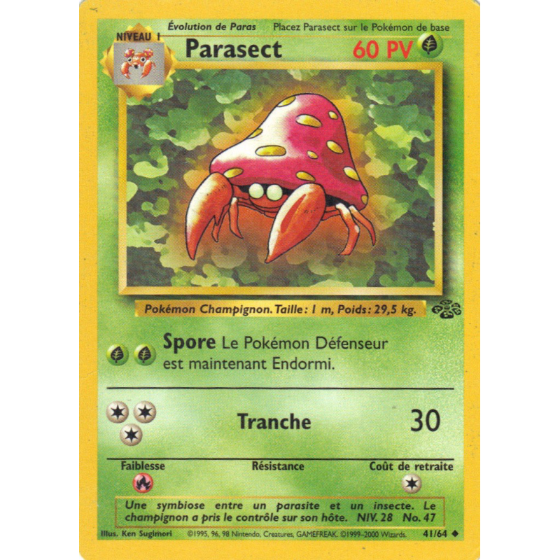 Carte Pokémon Parasect 41/64 Peu commune Jungle (JCC)