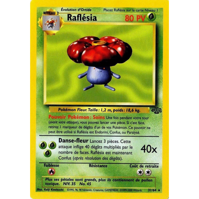 Carte Pokémon Raflésia 31/64 Rare Jungle (JCC)