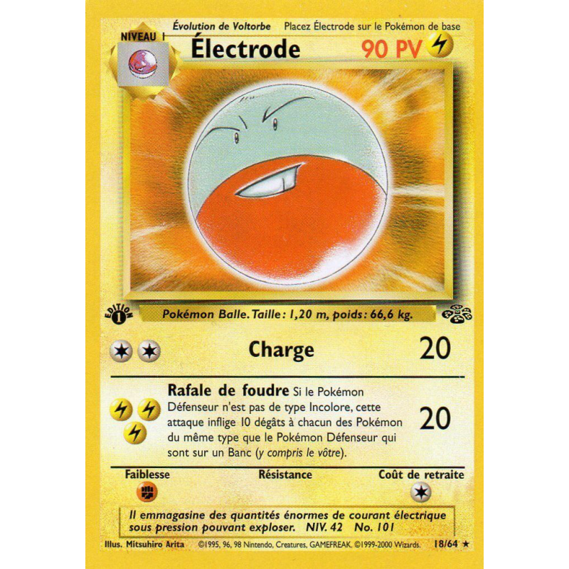 Carte Pokémon Électrode 18/64 Rare Jungle (JCC)