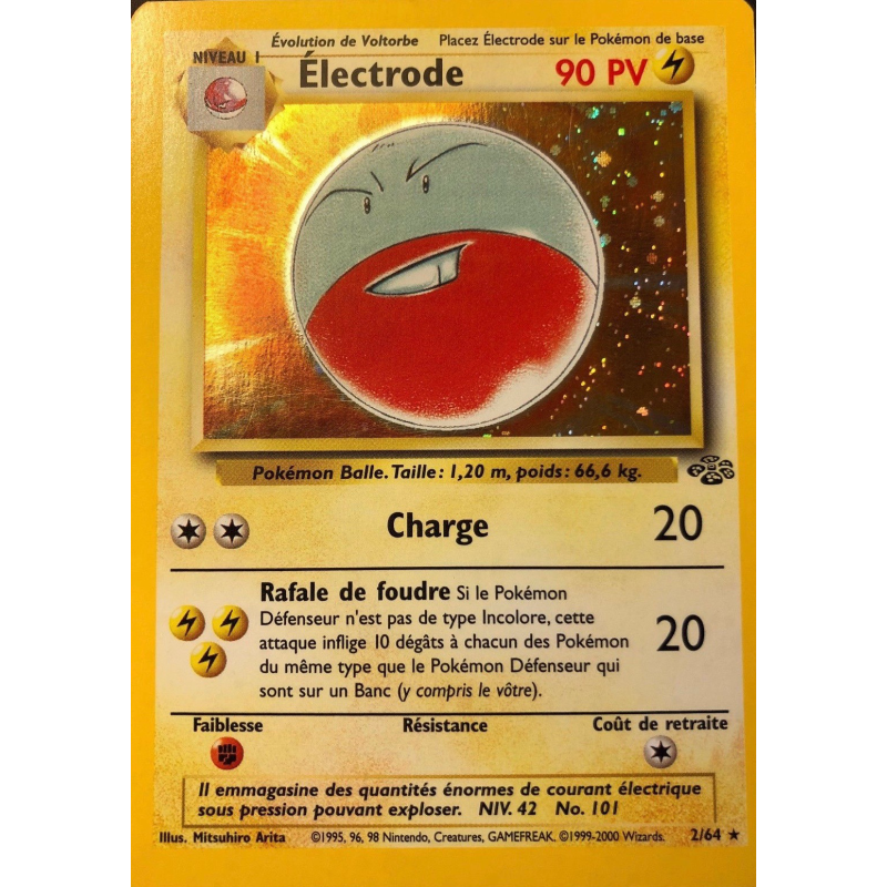 Carte Pokémon Électrode 2/64 Holographique Jungle (JCC)