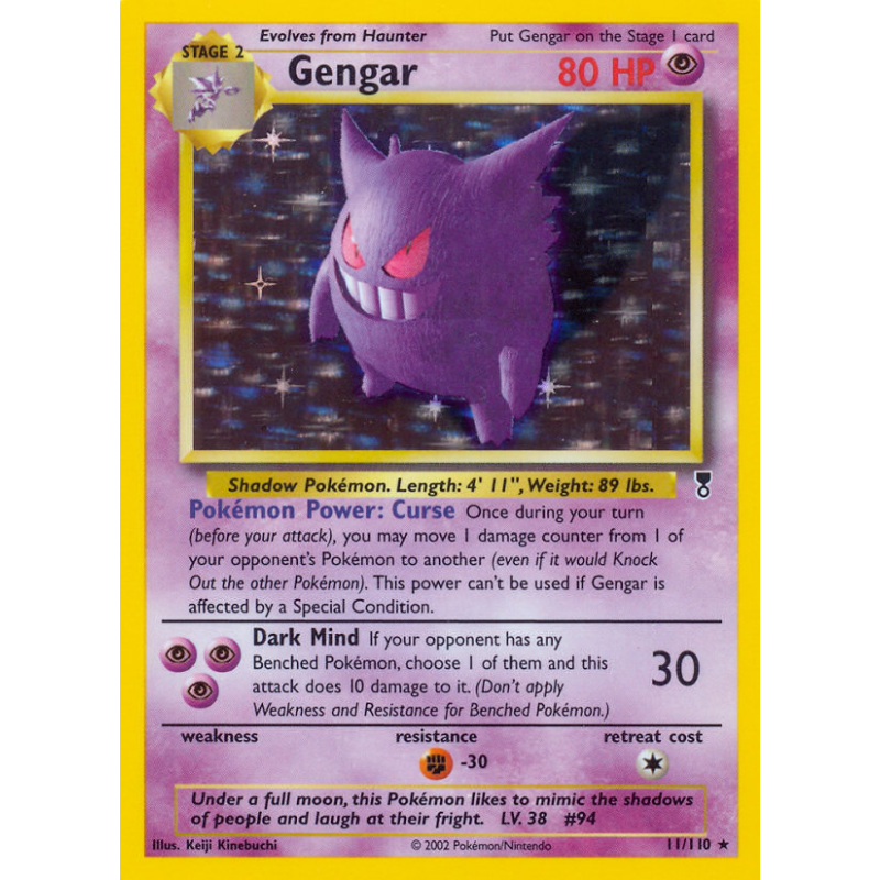 Carte Pokémon Gengar 11/110 Holographique Legendary Collection