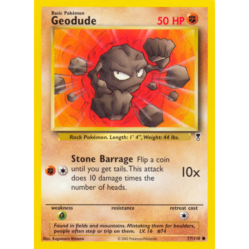 Carte Pokémon Geodude 77/110 Commune Legendary Collection