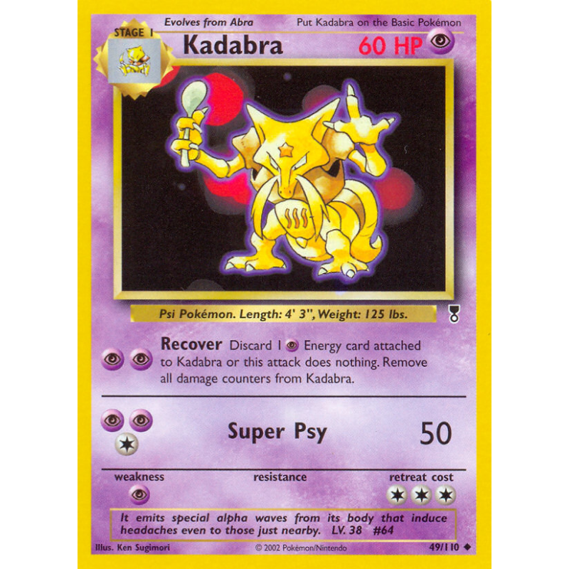 Carte Pokémon Kadabra 49/110 Peu commune Legendary Collection