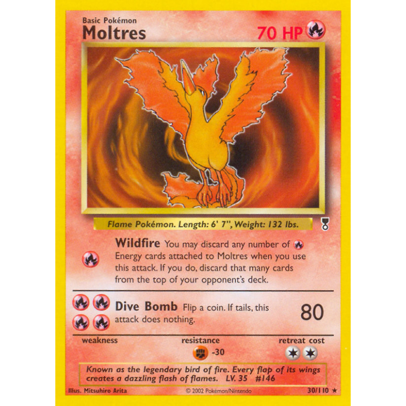 Carte Pokémon Moltres 30/110 Rare Legendary Collection