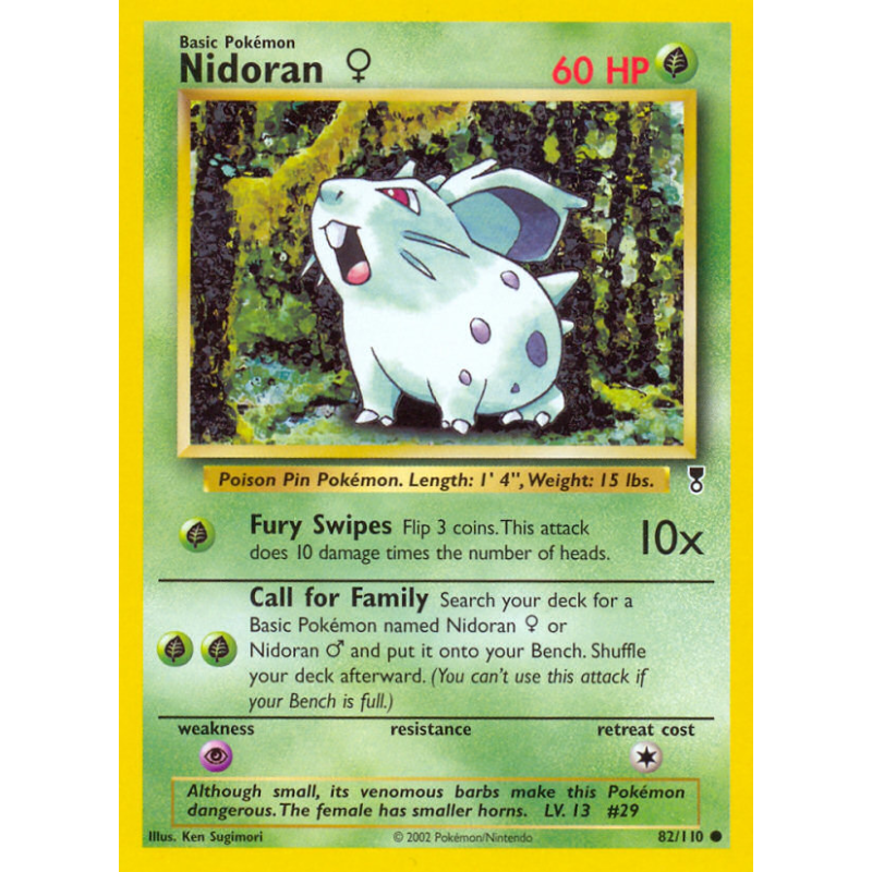 Carte Pokémon Nidoran ♀ 82/110 Commune Legendary Collection