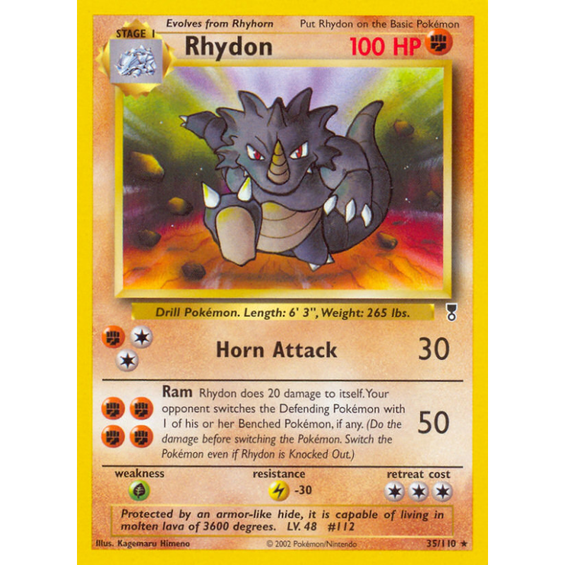 Carte Pokémon Rhydon 35/110 Rare Legendary Collection