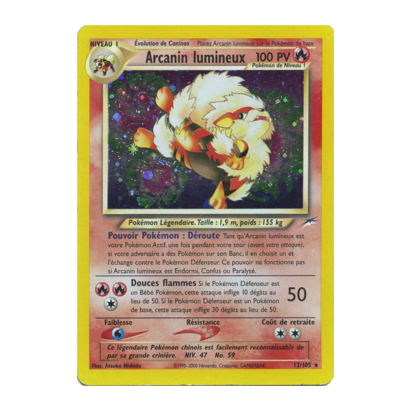 Carte Pokémon Arcanin lumineux 12/105 Holographique Neo Destiny