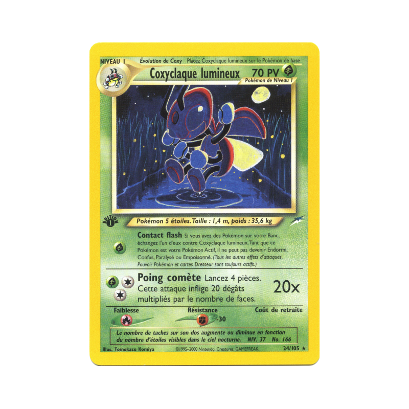 Carte Pokémon Coxyclaque lumineux 24/105 Rare Neo Destiny