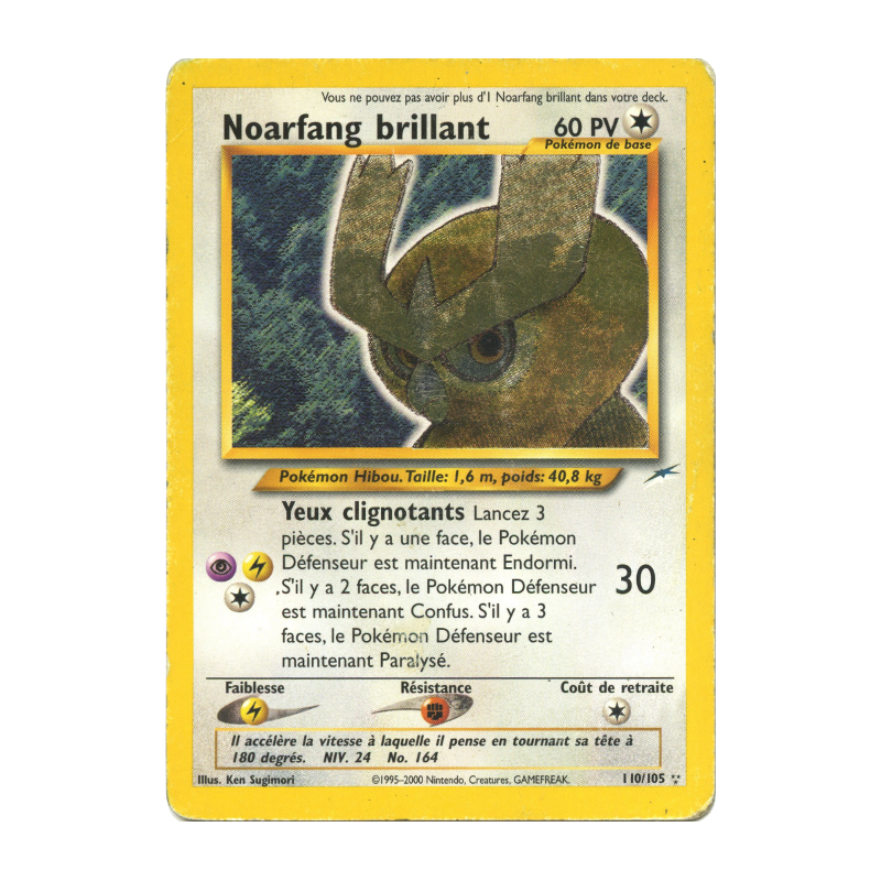 Carte Pokémon Noarfang brillant 110/105 Ultra Rare Neo Destiny