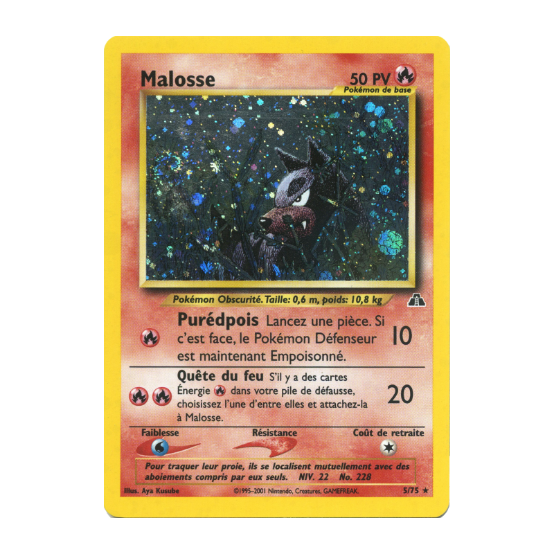 Carte Pokémon Malosse 5/75 Holographique Neo Discovery