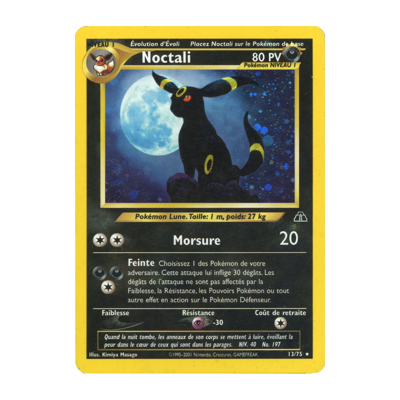 Carte Pokémon Noctali 13/75 Holographique Neo Discovery