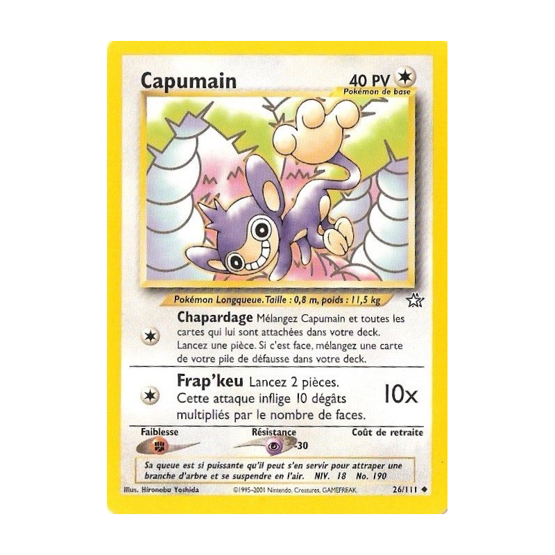 Carte Pokémon Capumain 26/111 Peu commune Neo Genesis