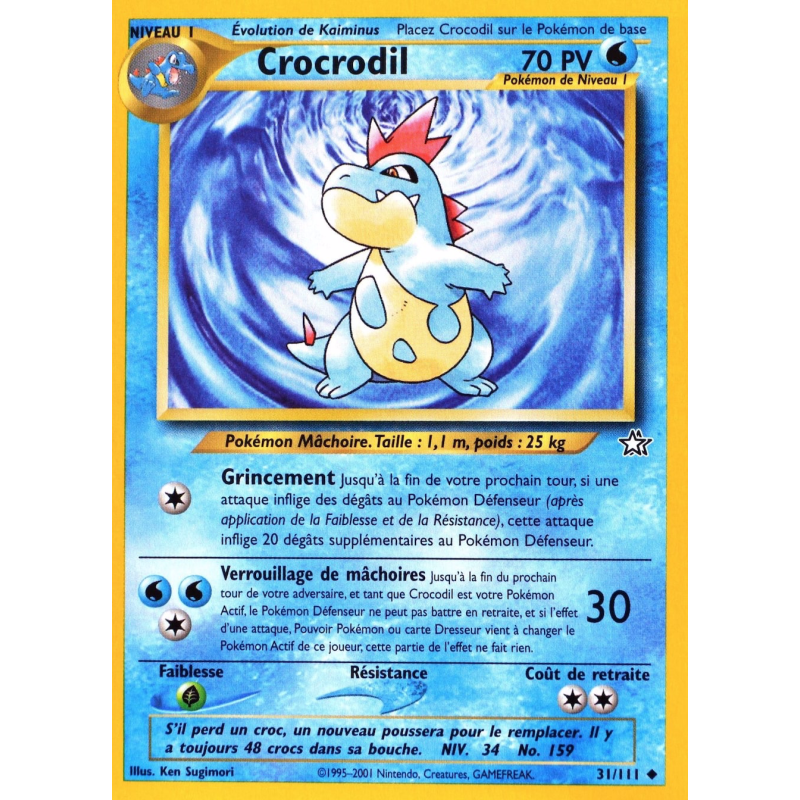 Carte Pokémon Crocrodil 31/111 Peu commune Neo Genesis