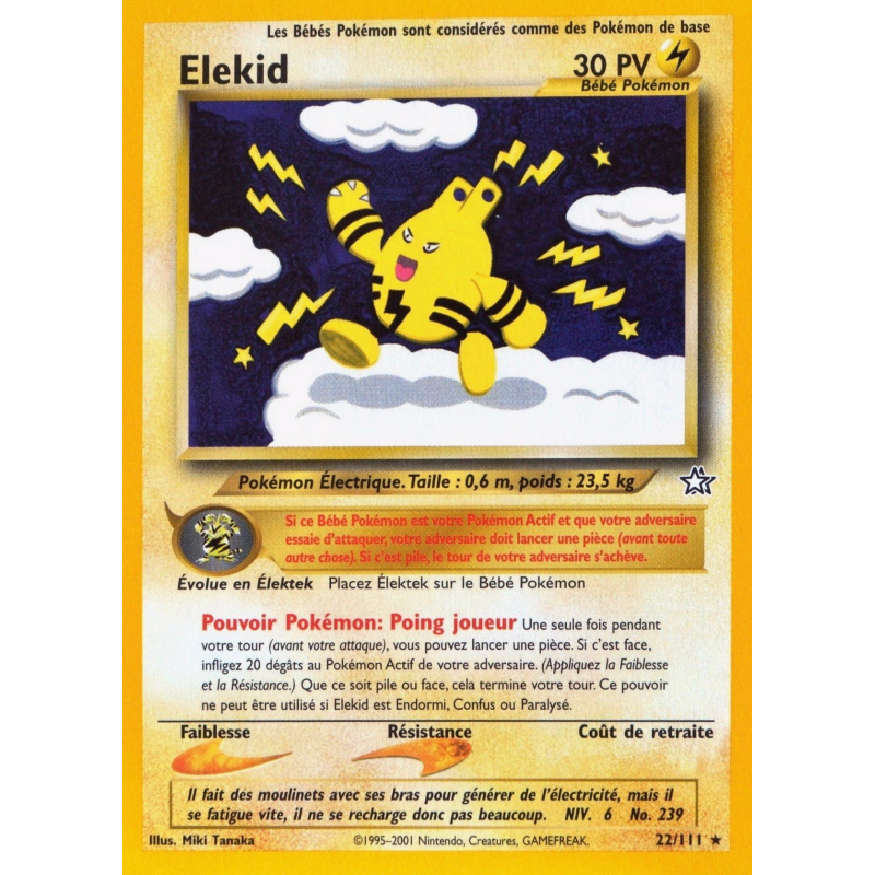 Carte Pokémon Elekid 22/111 Rare Neo Genesis