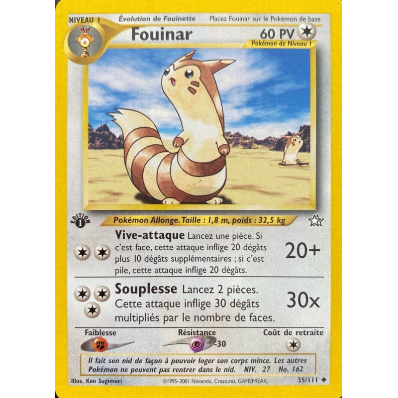 Carte Pokémon Fouinar 35/111 Peu commune Neo Genesis