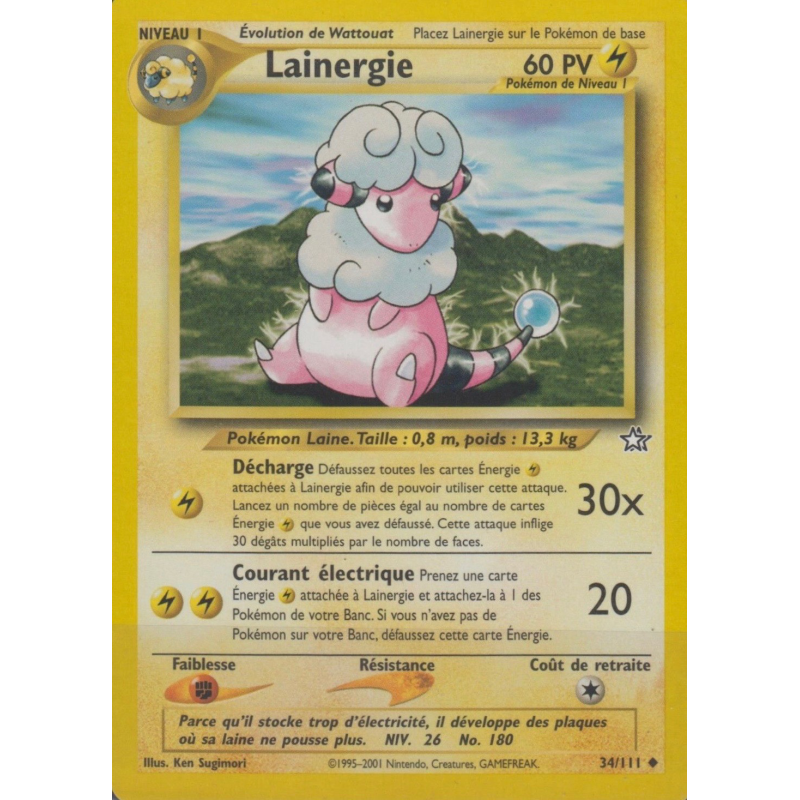 Carte Pokémon Lainergie 34/111 Peu commune Neo Genesis