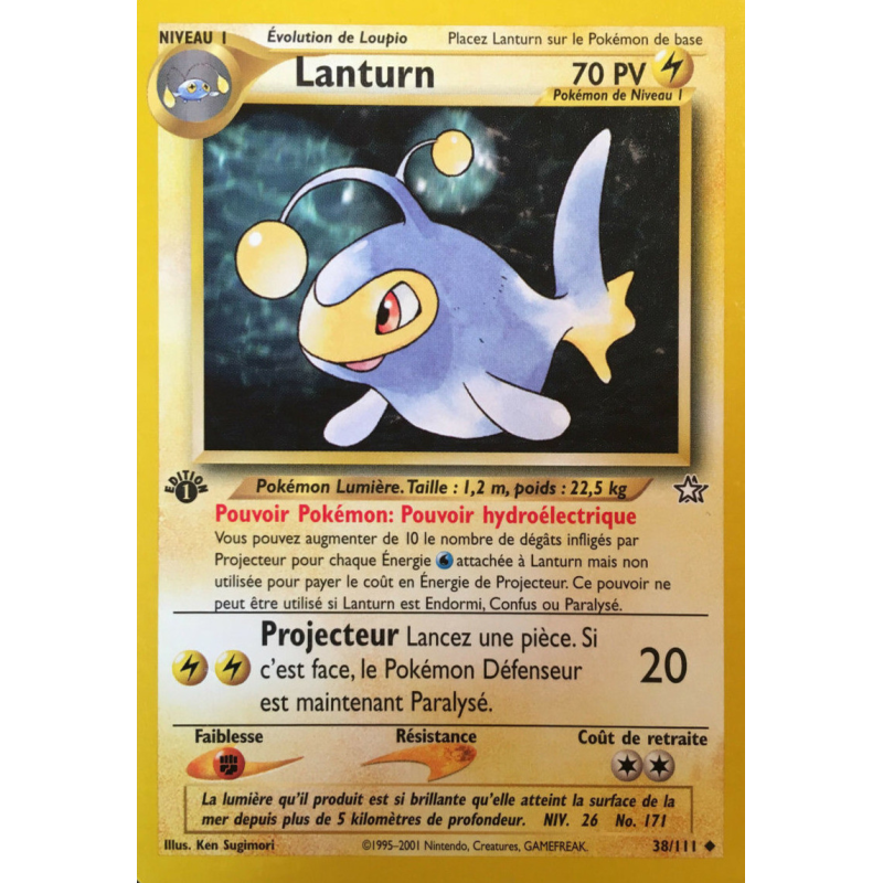 Carte Pokémon Lanturn 38/111 Peu commune Neo Genesis