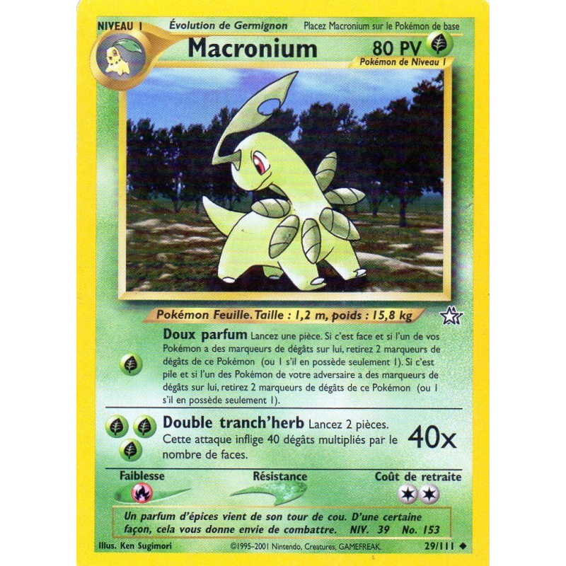 Carte Pokémon Macronium 29/111 Peu commune Neo Genesis