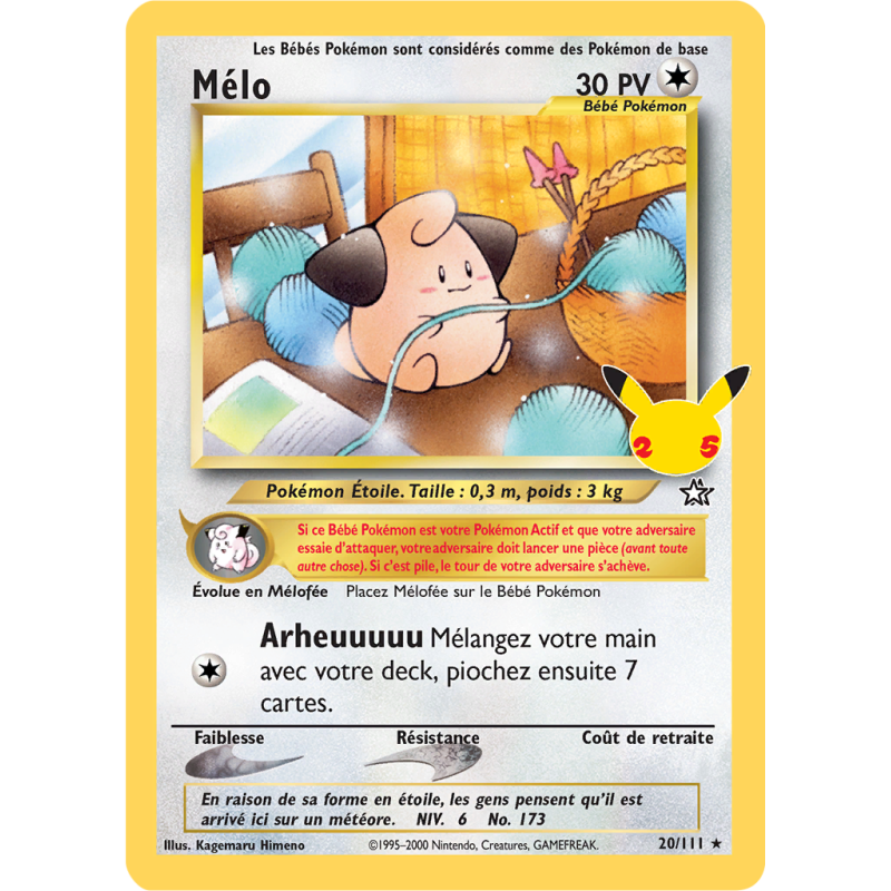 Carte Pokémon Mélo 20/111 Rare Neo Genesis
