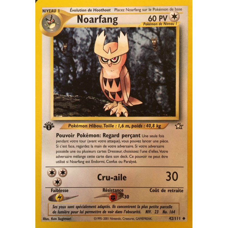 Carte Pokémon Noarfang 42/111 Peu commune Neo Genesis