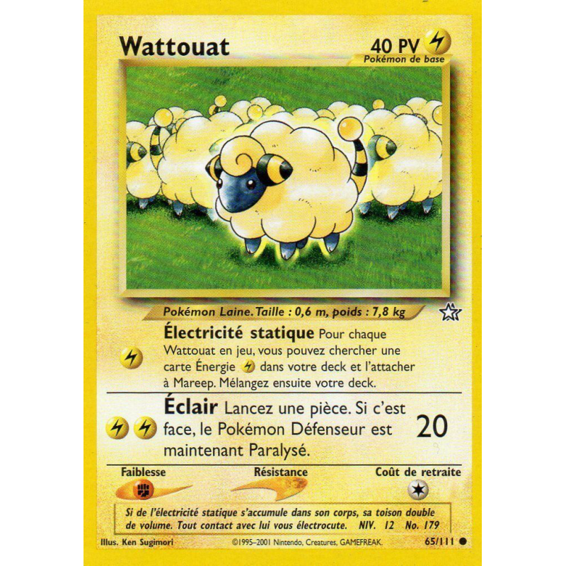 Carte Pokémon Wattouat 65/111 Commune Neo Genesis