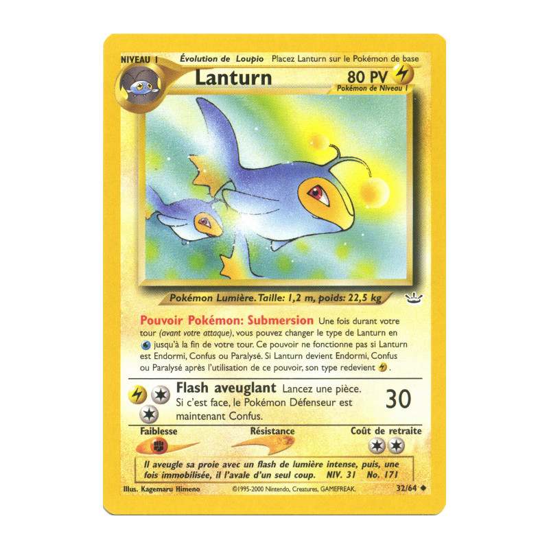 Carte Pokémon Lanturn 32/64 Peu commune Neo Revelation