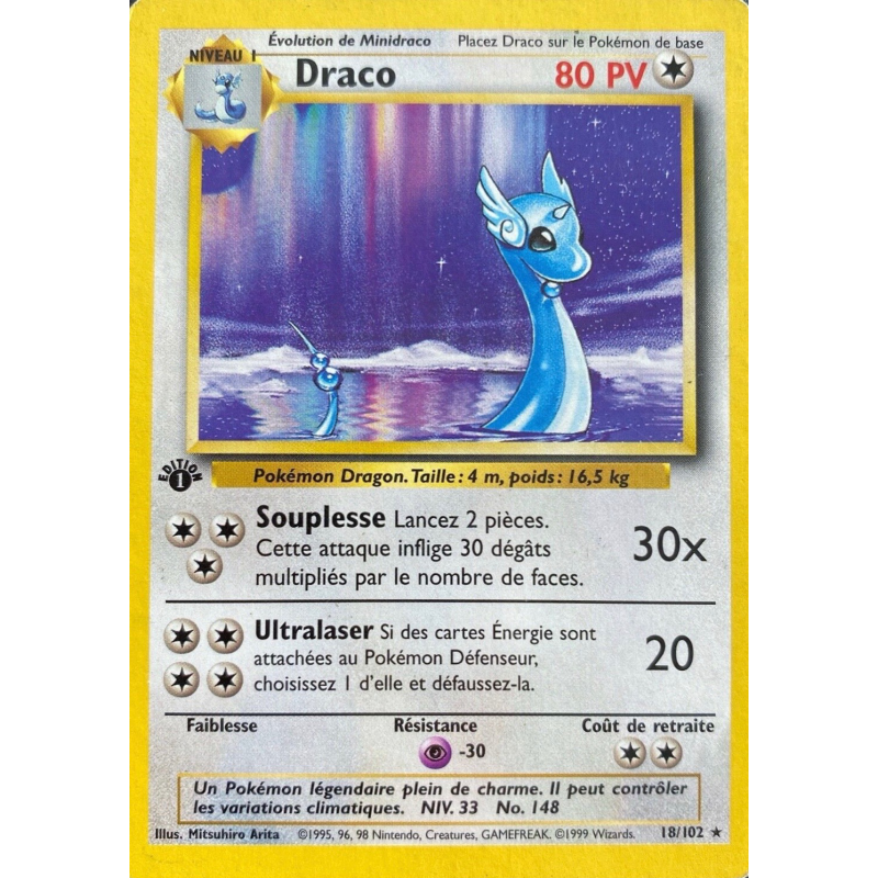 Carte Pokémon Draco 18/102 Rare Set de Base