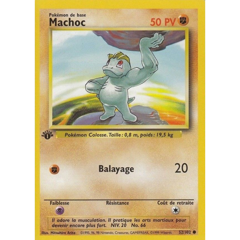 Carte Pokémon Machoc 52/102 Commune Set de Base