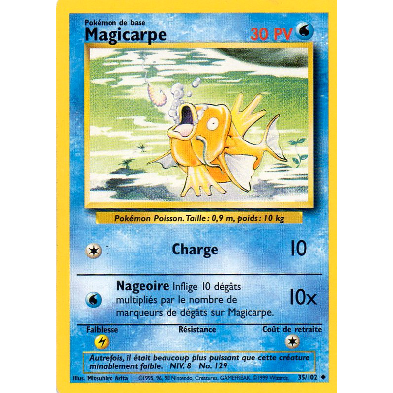 Carte Pokémon Magicarpe 35/102 Peu commune Set de Base