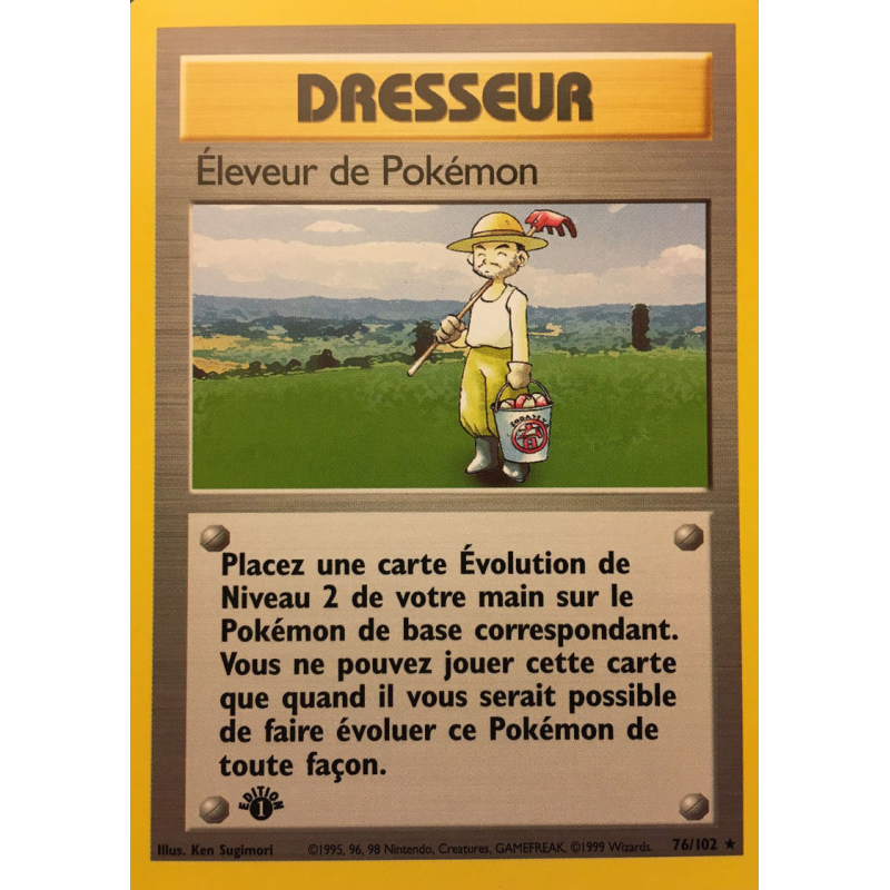 Carte Pokémon Éleveur de Pokémon 76/102 Rare Set de Base
