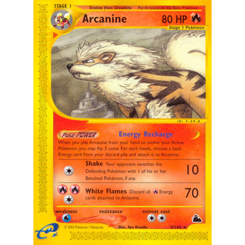 Carte Pokémon Arcanine 3/144 Rare Skyridge