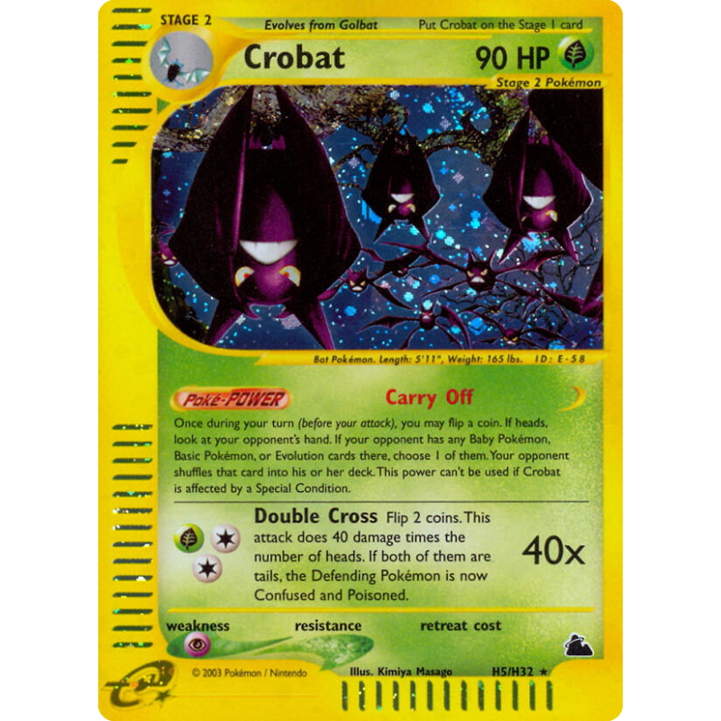 Carte Pokémon Crobat H5/H32 Holographique Skyridge