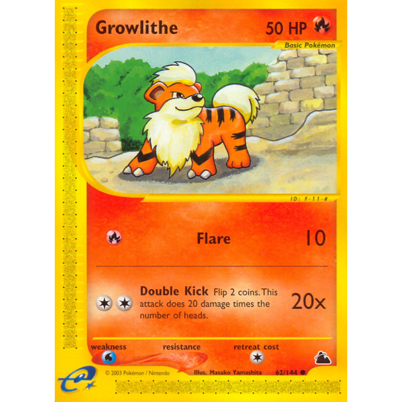 Carte Pokémon Growlithe 62/144 Commune Skyridge