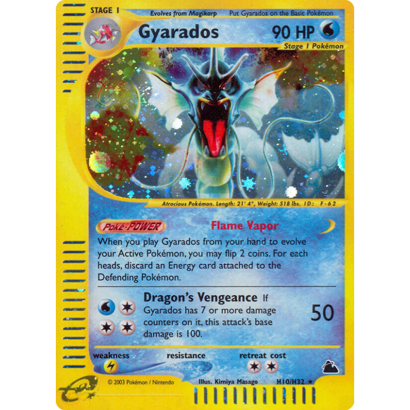 Carte Pokémon Gyarados H10/H32 Holographique Skyridge