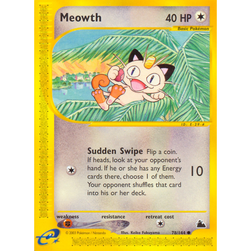 Carte Pokémon Meowth 78/144 Commune Skyridge