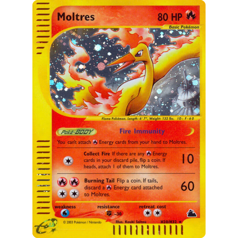 Carte Pokémon Moltres H20/H32 Holographique Skyridge