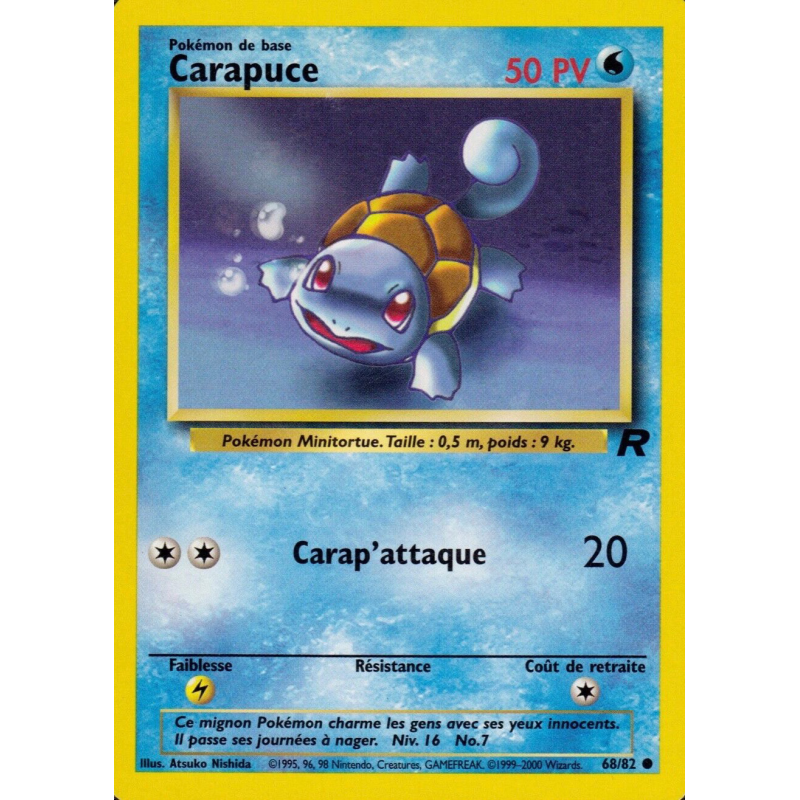 Carte Pokémon Carapuce 68/82 Commune Team Rocket (JCC)