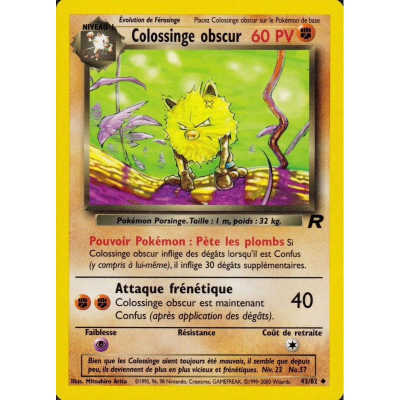 Carte Pokémon Colossinge obscur 43/82 Peu commune Team Rocket (JCC)