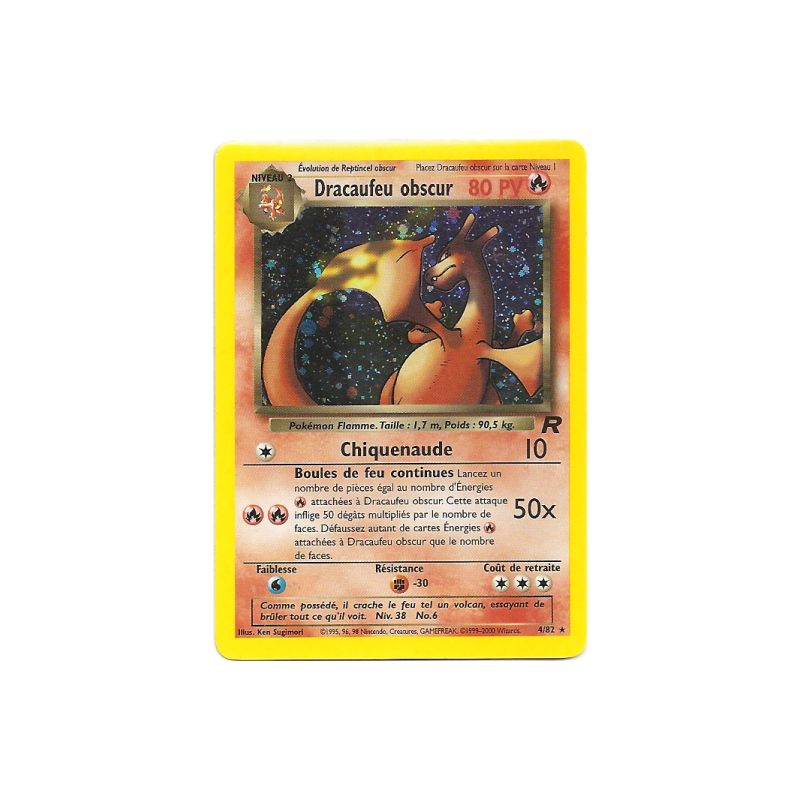 Carte Pokémon Dracaufeu obscur 4/82 Holographique Team Rocket (JCC)
