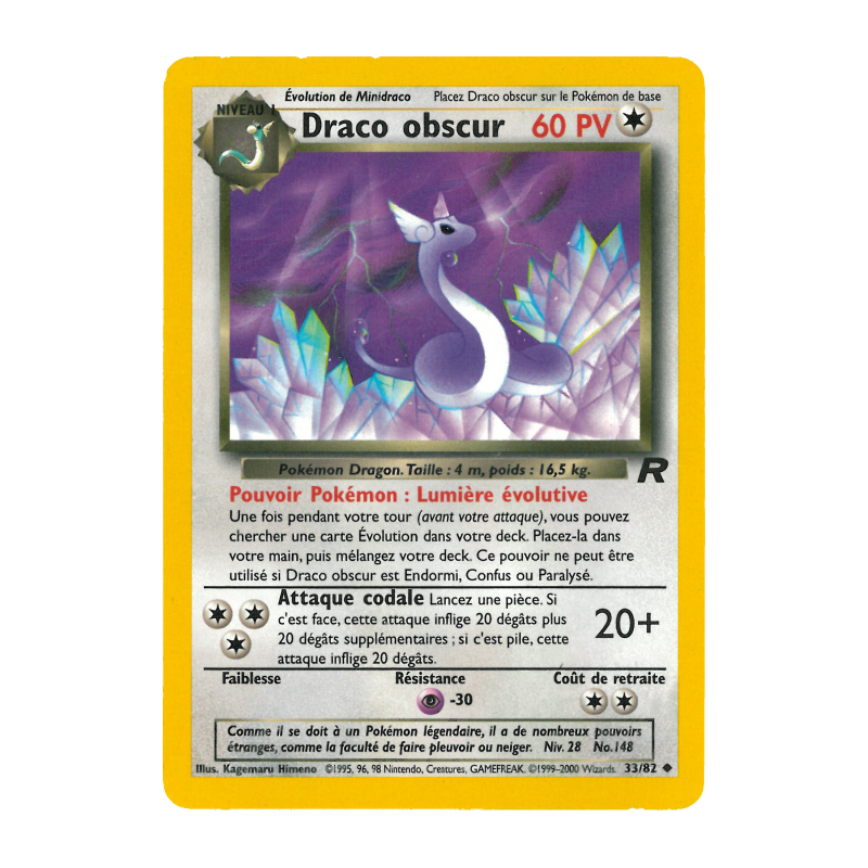 Carte Pokémon Draco obscur 33/82 Peu commune Team Rocket (JCC)