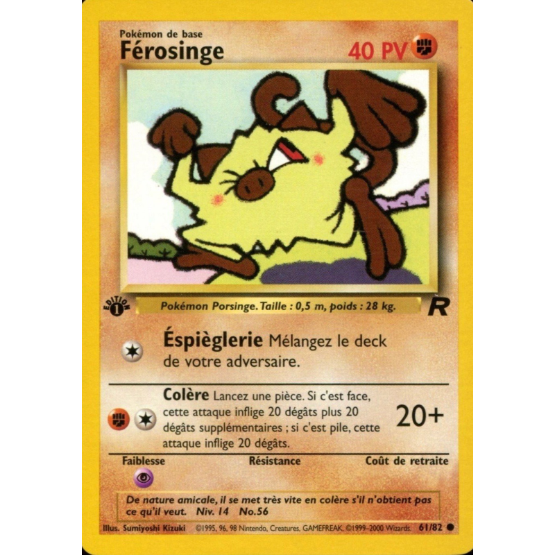 Carte Pokémon Férosinge 61/82 Commune Team Rocket (JCC)