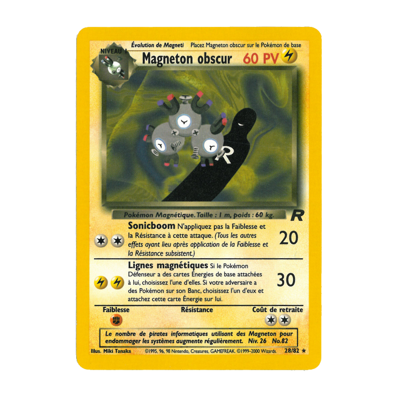 Carte Pokémon Magneton obscur 28/82 Rare Team Rocket (JCC)