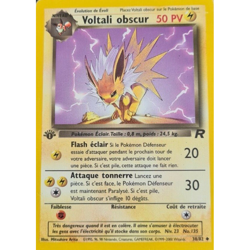 Carte Pokémon Voltali obscur 38/82 Peu commune Team Rocket (JCC)