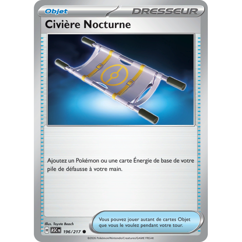 Carte Pokémon Civière Nocturne 196/217 Commune Héros Transcendants