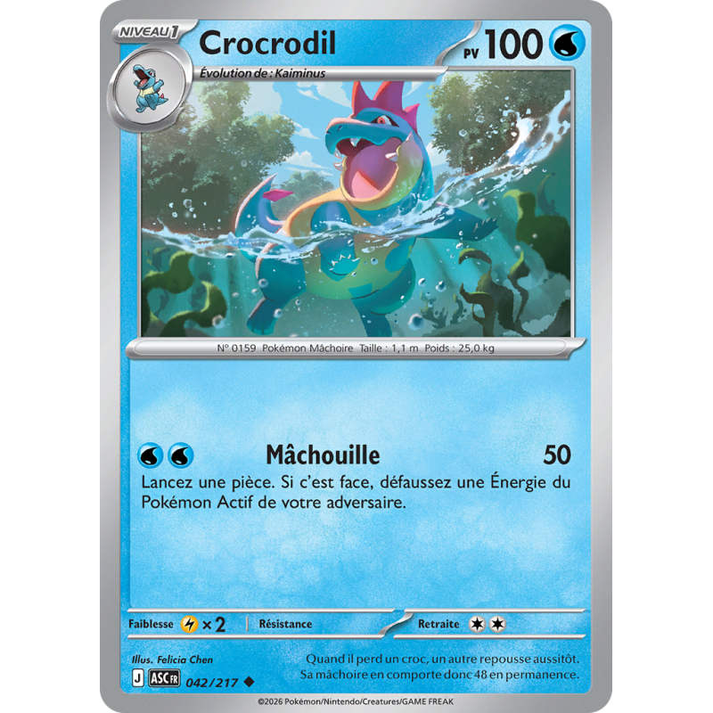 Carte Pokémon Crocrodil 042/217 Peu commune Héros Transcendants