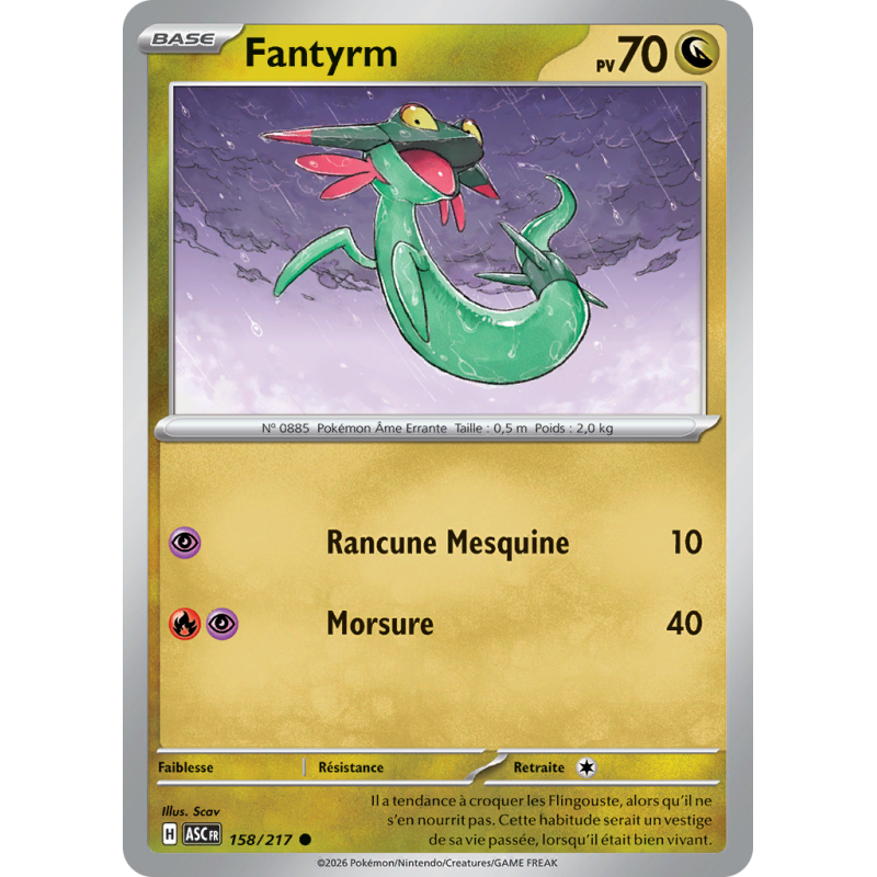 Carte Pokémon Fantyrm 158/217 Commune Héros Transcendants