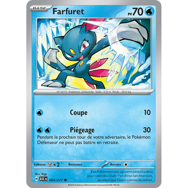 Carte Pokémon Farfuret 044/217 Commune Héros Transcendants