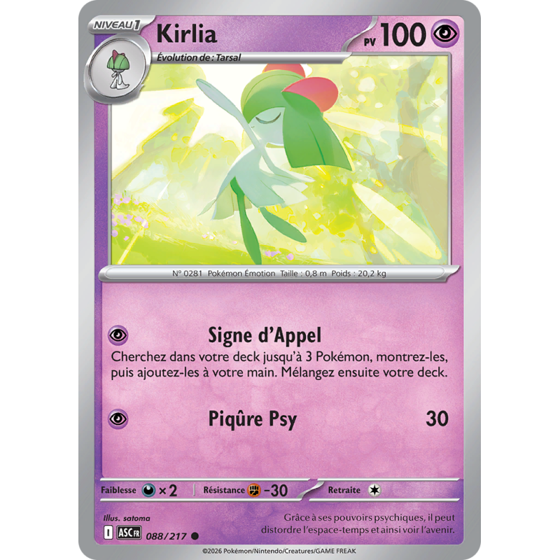 Carte Pokémon Kirlia 088/217 Commune Héros Transcendants