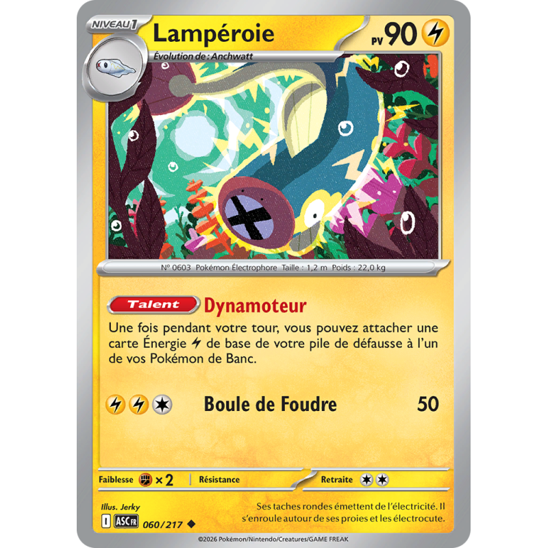 Carte Pokémon Lampéroie 060/217 Peu commune Héros Transcendants